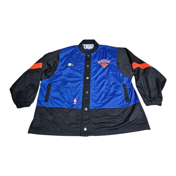 Vintage New York Knicks Starter Warm Up Jacket Sz XL Team Issued 90s Snap Button